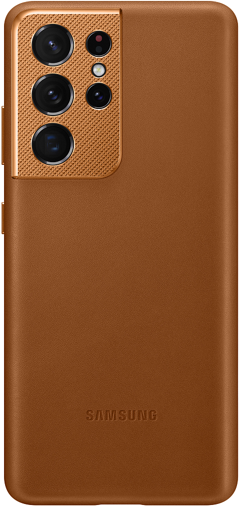 Чехол Samsung Leather Cover для Galaxy S21 Ultra коричневый