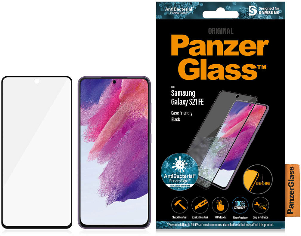 Защитное стекло PanzerGlass для Samsung Galaxy S21 FE Case Friendly AB Black 7275 - фото 6