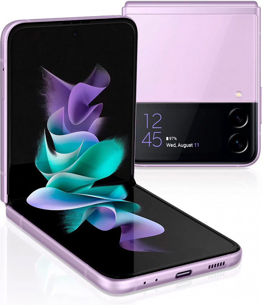 Смартфон Samsung Galaxy Z Flip3 5G 256 ГБ (обновленный усилитель) лавандовый (SM-F711BLVFCAU) SM-F711BLVFSER, цвет лаванда Galaxy Z Flip3 5G 256 ГБ (обновленный усилитель) лавандовый (SM-F711BLVFCAU) - фото 1