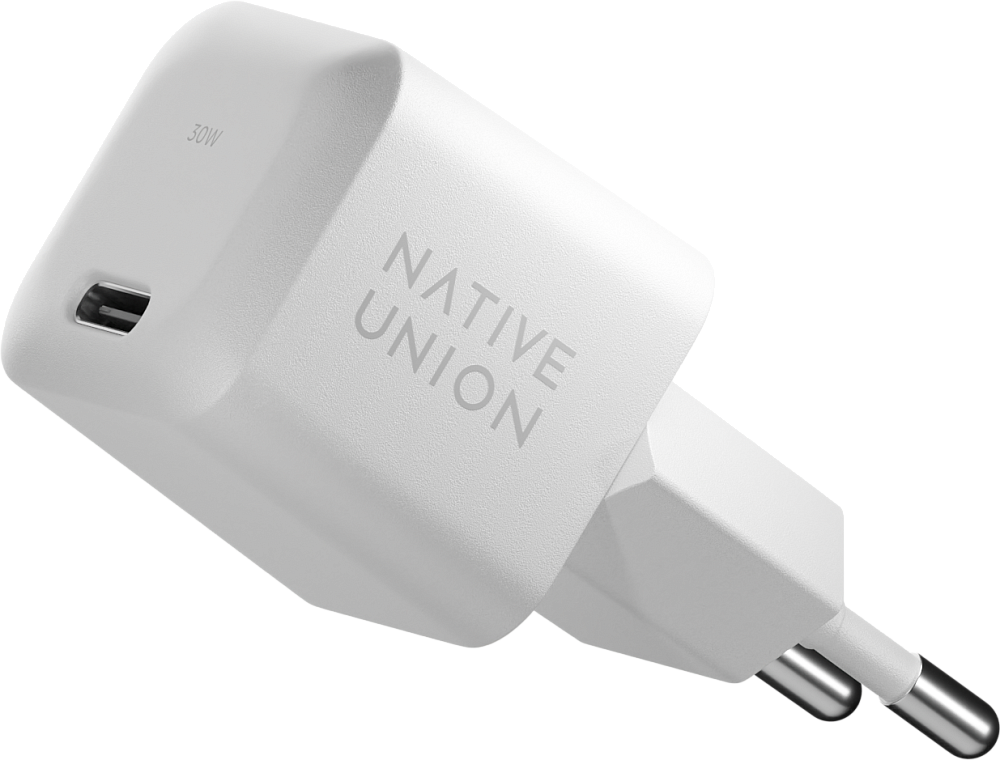 Сетевое зарядное устройство Native Union Fast GaN Charger USB-C, PD, 30Вт белый FAST-PD30-2-WHT-EU
