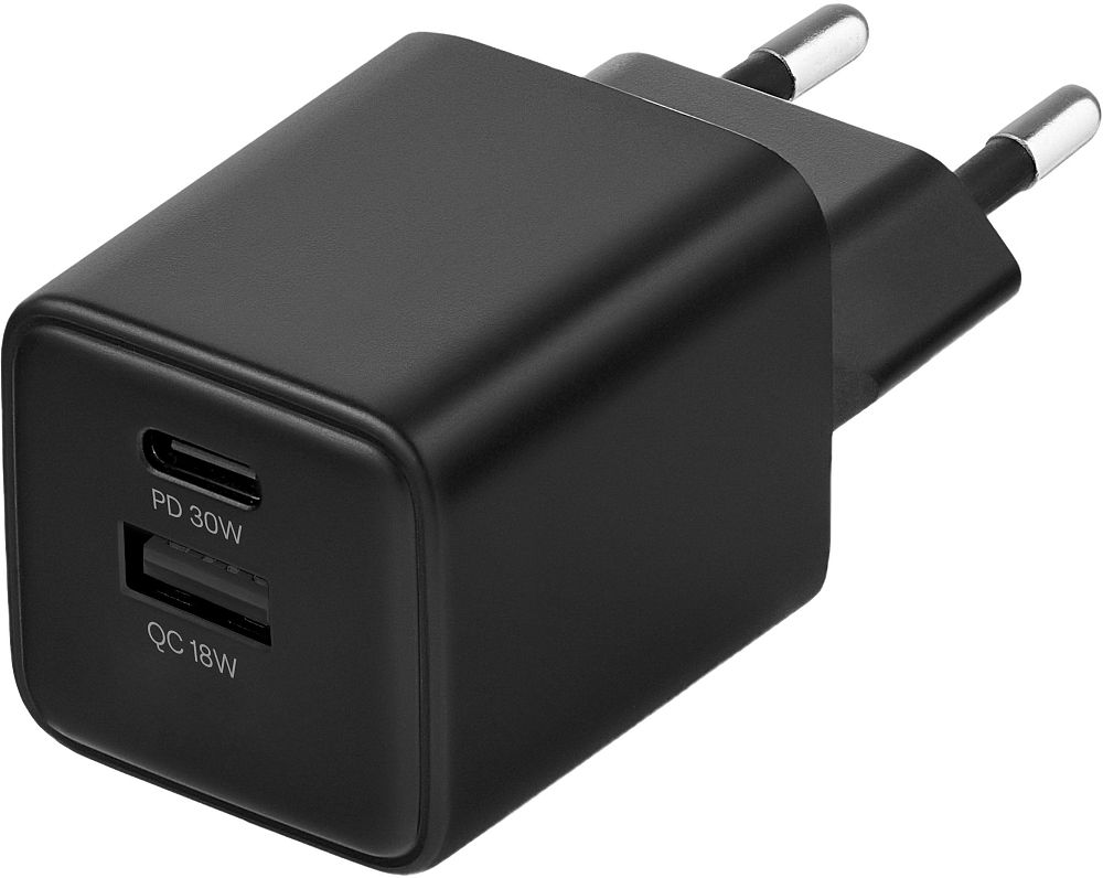 

Сетевое зарядное устройство uBear uBear Bridge USB-C + USB-A, 30Вт черный, uBear Bridge USB-C + USB-A, 30Вт черный