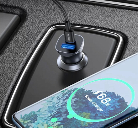 Автомобильное зарядное устройство EnergEA CD130 USB-C + USB-A, 30 Вт серый Фото 2