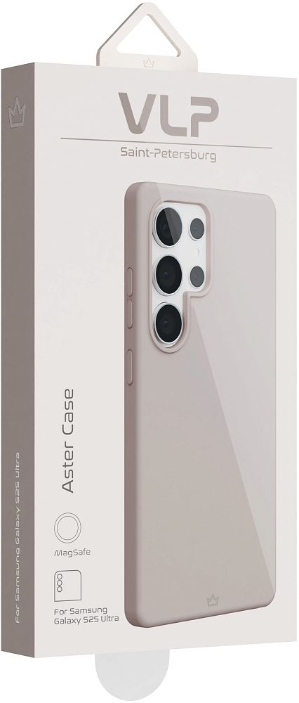 Чехол VLP Aster Case MagSafe для Galaxy S25 Ultra, силикон песочный фото 5