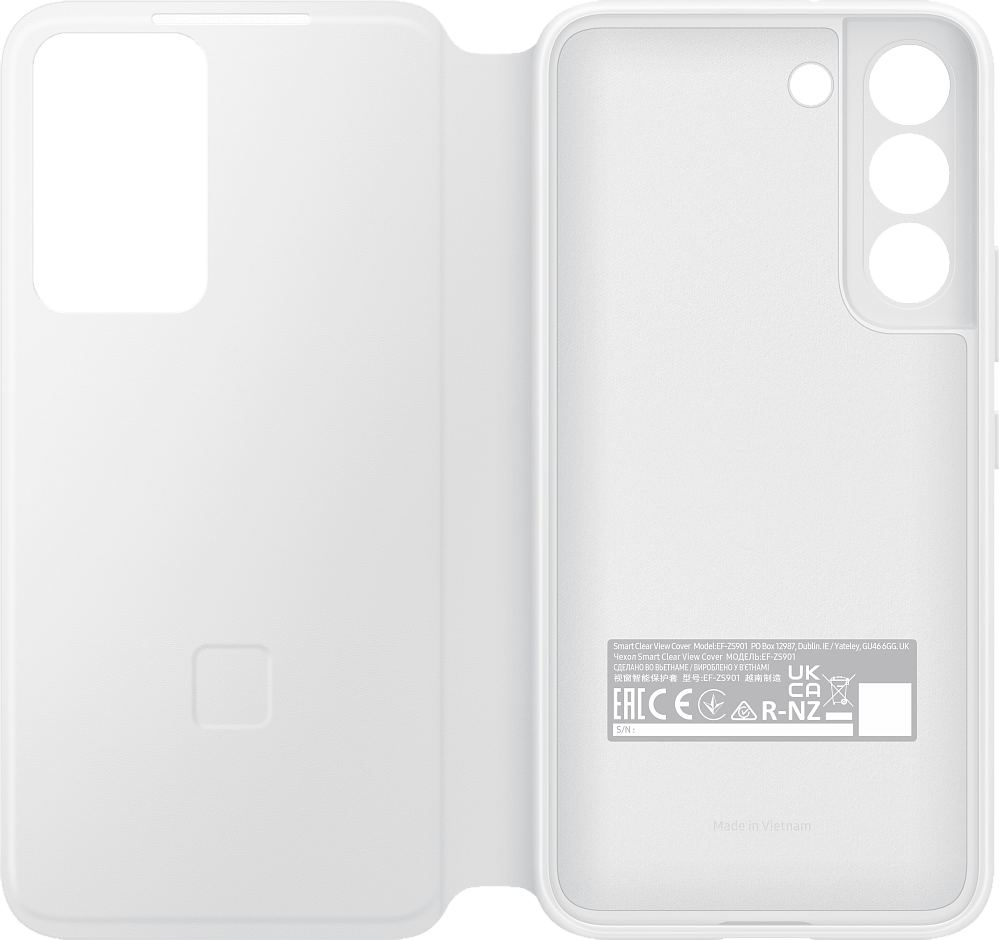 Чехол Samsung Smart Clear View Cover для Galaxy S22 белый EF-ZS901CWEGRU - фото 5