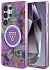 Чехол Guess Glitter Flowers Triangle MagSafe для Galaxy S25 Ultra фиолетовый Фото 4