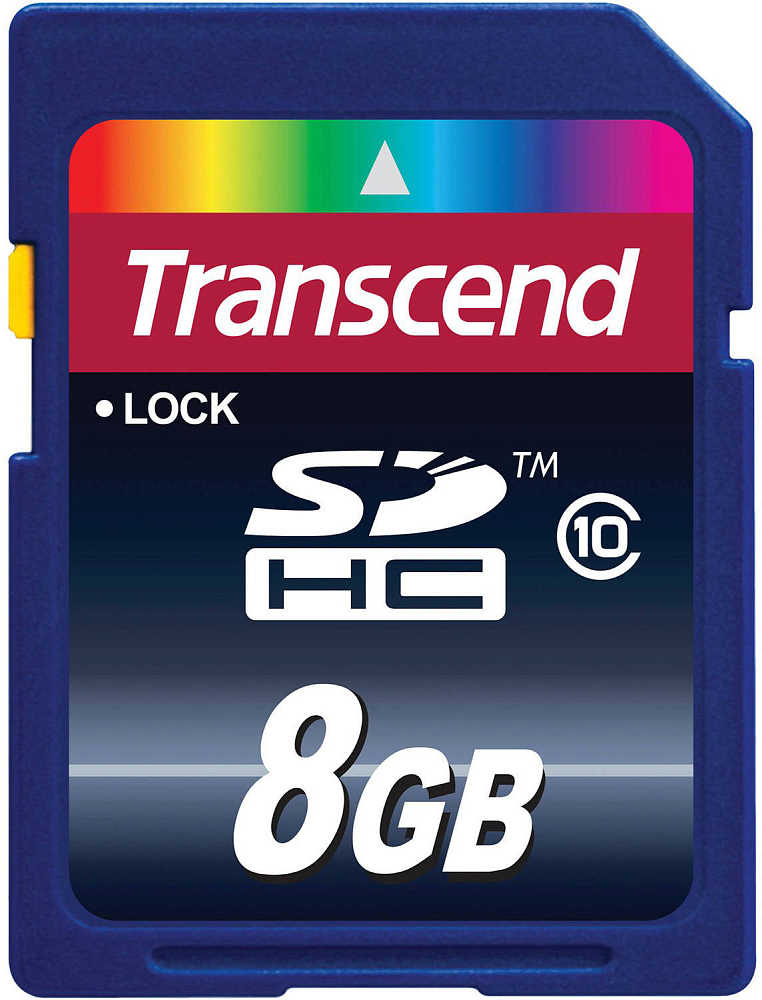 Карта памяти Transcend SD, Class 10, 8 ГБ