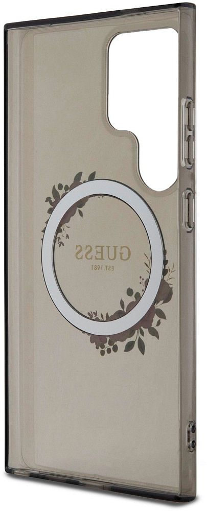 Чехол Guess Flowers Wreath MagSafe для Galaxy S24 Ultra черный фото 4