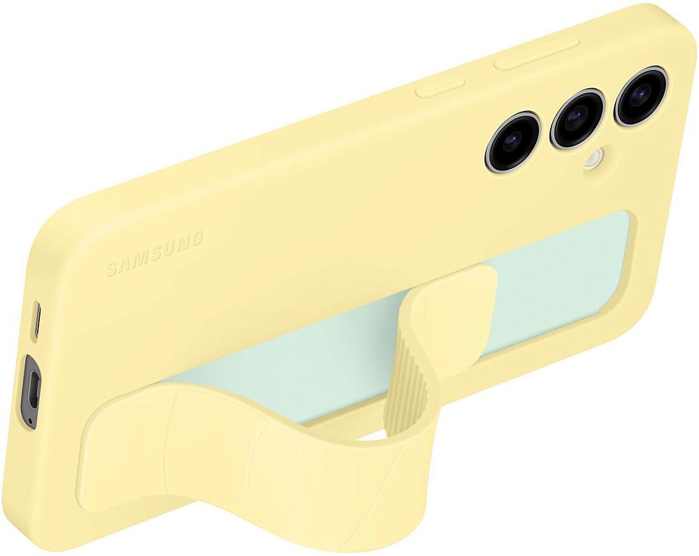 Чехол Samsung Standing Grip Case Galaxy S24 FE желтый фото 3