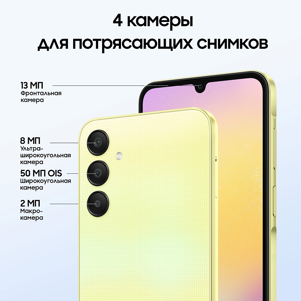 Смартфон Samsung Galaxy A25 8 ГБ/256 ГБ желтый SM-A256E08256YLW21S Galaxy A25 8 ГБ/256 ГБ желтый - фото 5