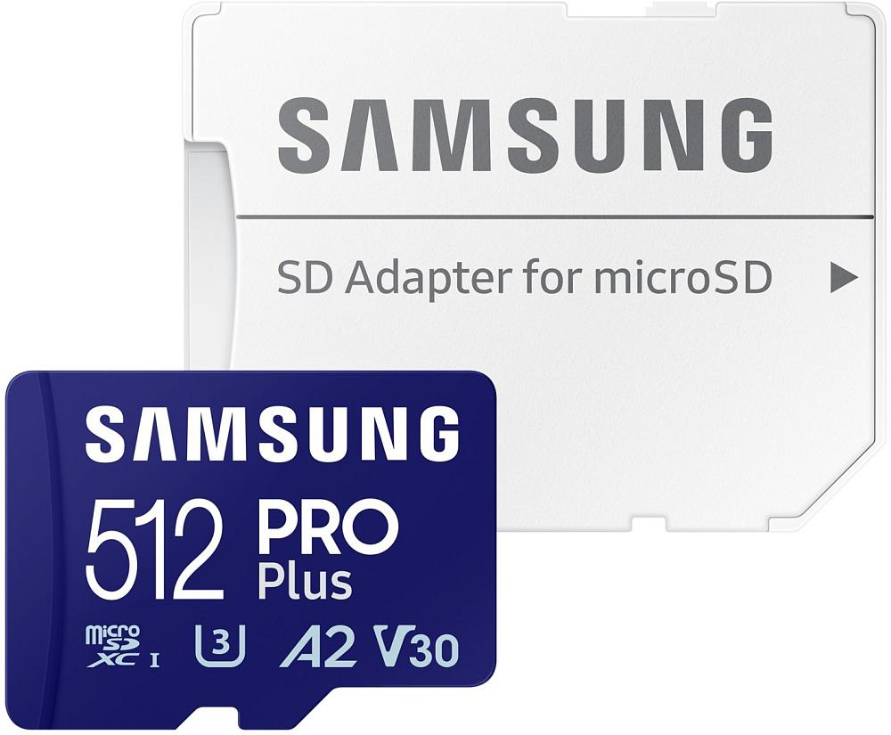 Карта памяти Samsung MicroSDXC PRO Plus 512 ГБ MB-MD512SA/EU, цвет синий