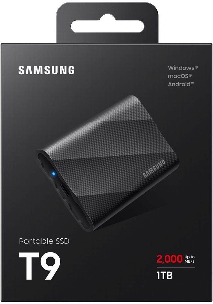 Внешний накопитель Samsung T9 USB 3.2 Gen 2x2 1 ТБ черный фото 8