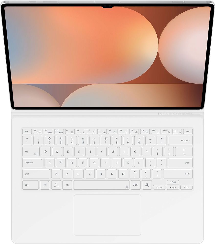 Чехол-клавиатура Samsung Tab S9 Ultra/S10 Ultra с тачпадом+AI клавиша белый фото 2