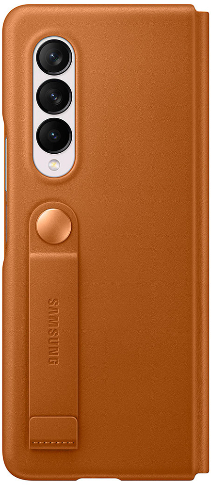Чехол-книжка Samsung Leather Flip Cover для Galaxy Z Fold3 коричневый