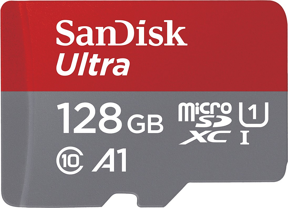 Карта памяти Sandisk Ultra microSDXC 128 ГБ красный/черный SDSQUAB-128G-GN6MN