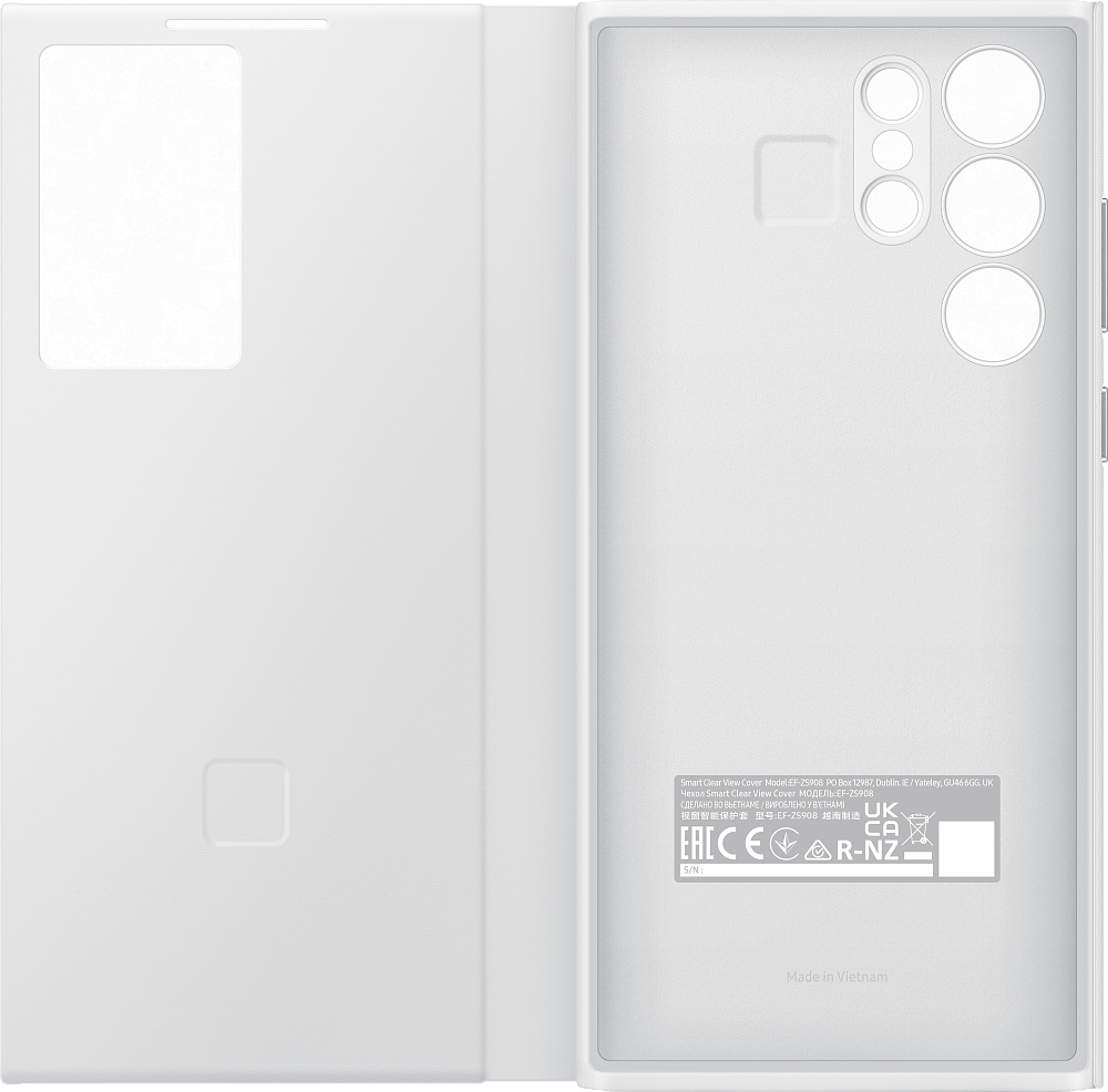 Чехол Samsung Smart Clear View Cover для Galaxy S22 Ultra белый EF-ZS908CWEGRU - фото 5