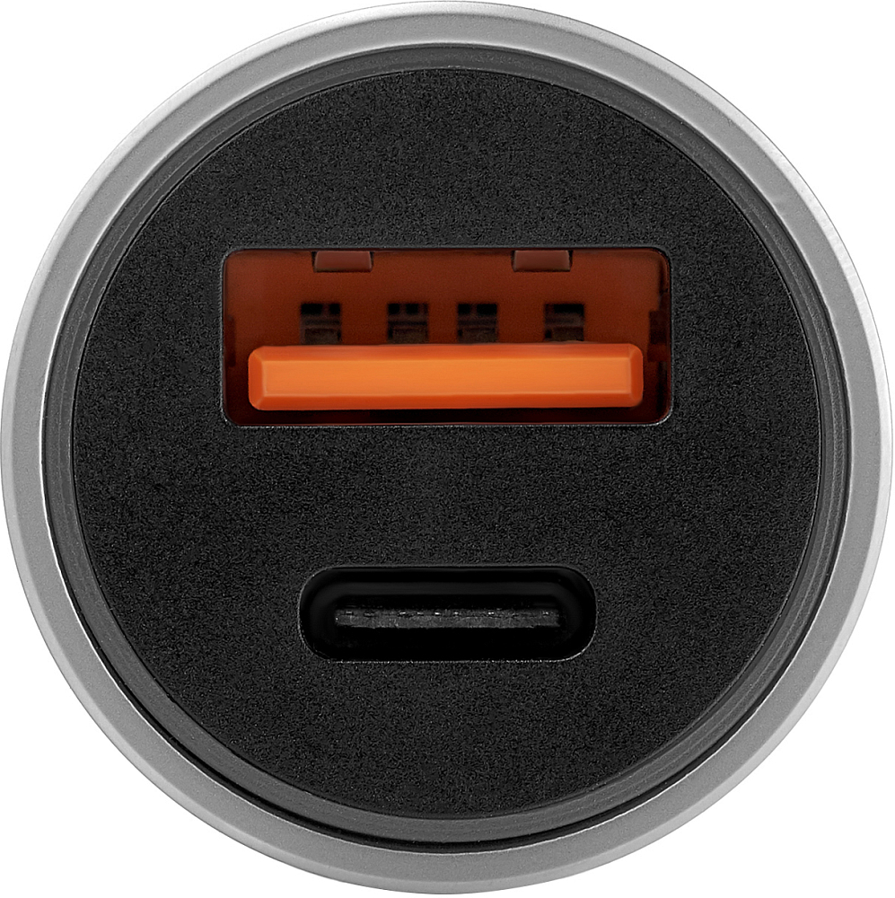 Автомобильное зарядное устройство uBear Ride USB-A + USB-C, PD, 20Вт серебристый CC05GR20-AС Ride USB-A + USB-C, PD, 20Вт серебристый - фото 3