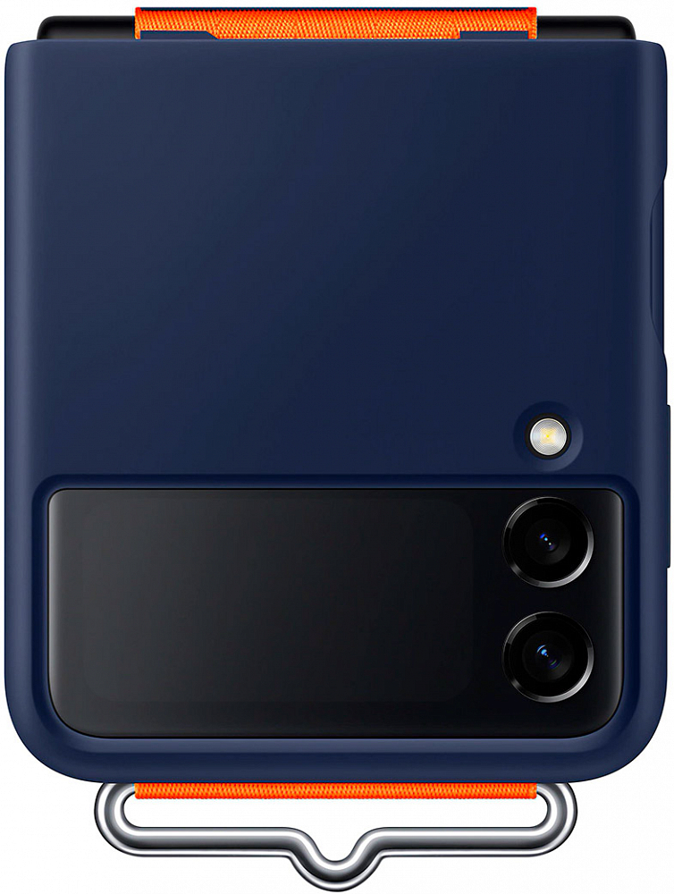 Чехол Samsung Silicone Cover with Strap для Galaxy Z Flip3 синий