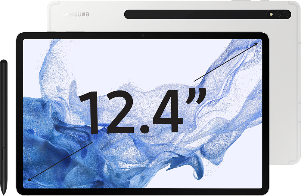 Планшет Samsung Galaxy Tab S8+ 5G 256 ГБ серебро (SM-X806BZSBCAU) SM-X806BZSBCAU, цвет серебристый