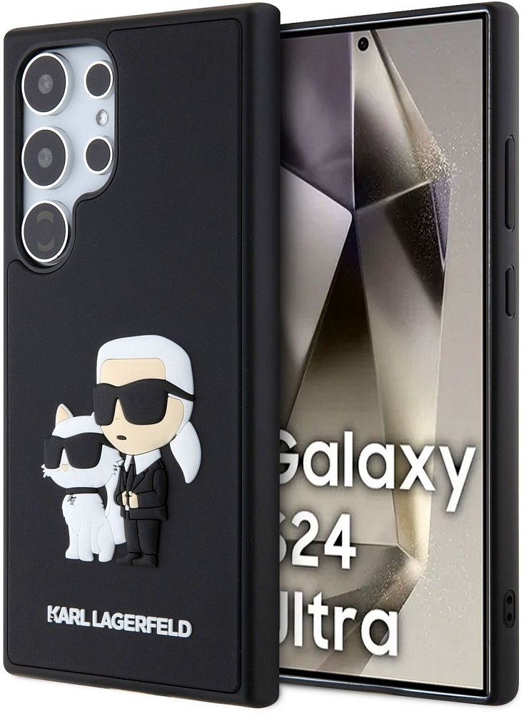 Чехол Karl Lagerfeld 3D Rubber Choupette для Galaxy S24 Ultra черный