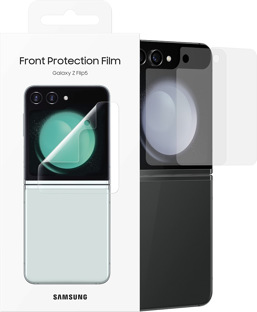 Защитная пленка Samsung Front Protection Film Z Flip5 для внешнего дисплея, 2 шт. прозрачный EF-UF731CTEGRU - фото 4