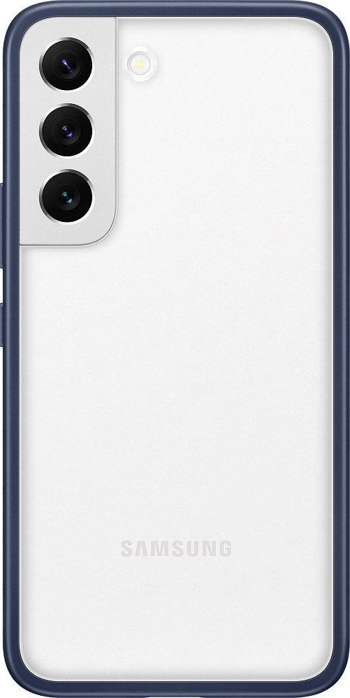 Чехол Samsung Frame Cover для Galaxy S22 прозрачный с темно-синей рамкой EF-MS901CNEGRU, цвет темно-синий - фото 2