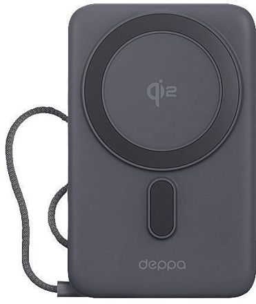 Внешний аккумулятор Deppa NRG MagSafe Qi2 10000 mAh серый Фото 2