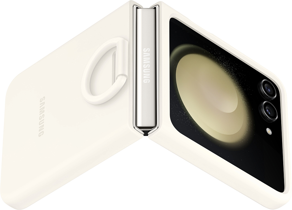 Чехол Samsung Silicone Case with Ring Z Flip5 кремовый EF-PF731TUEGRU - фото 5