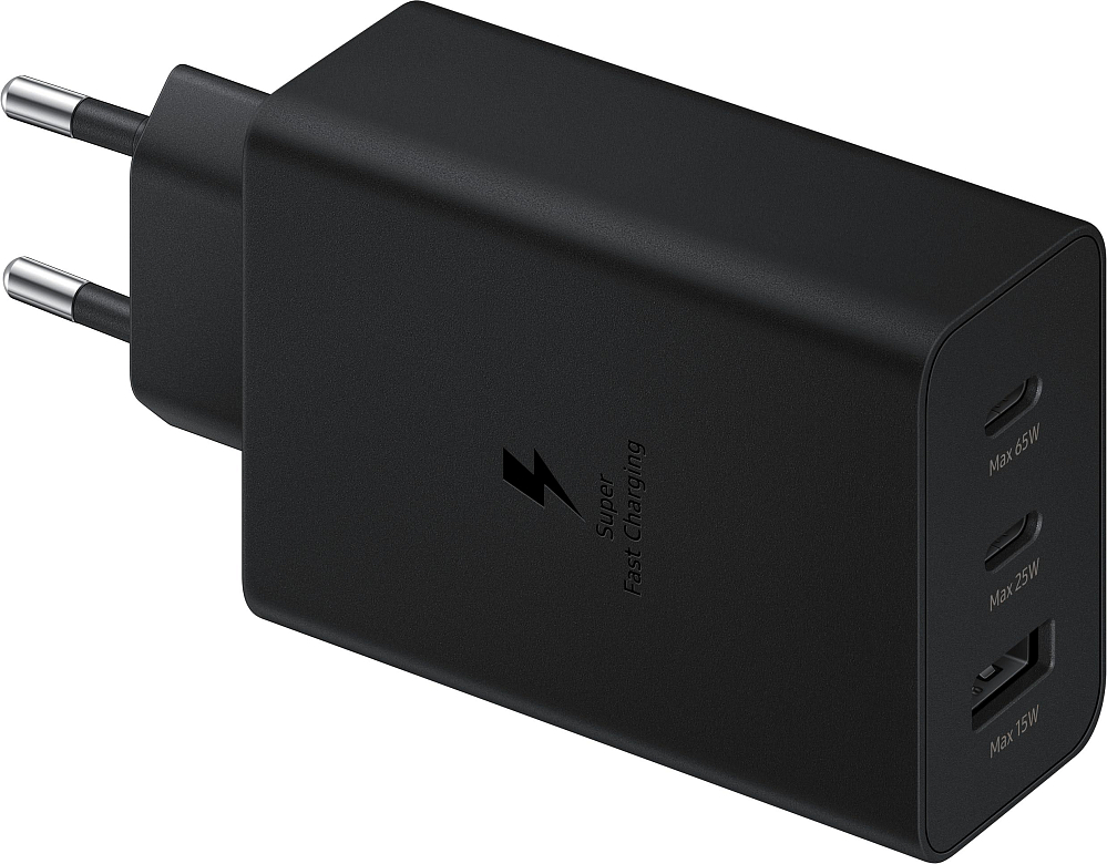 Сетевое зарядное устройство Samsung EP-T6530, USBC x 2, USB-A, 65 Вт черный EP-T6530NBEGRU - фото 1