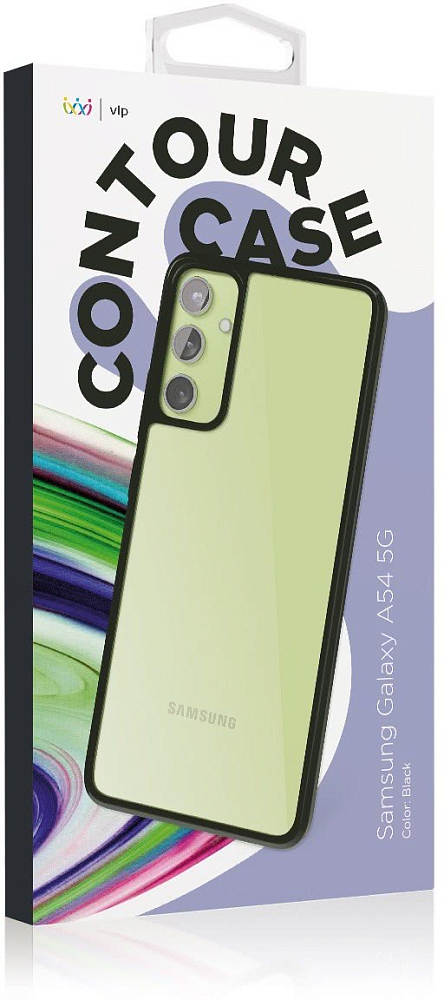 Чехол VLP Чехол VLP Silicone Case для Galaxy A54, пластик прозрачный с черным бампером фото 4