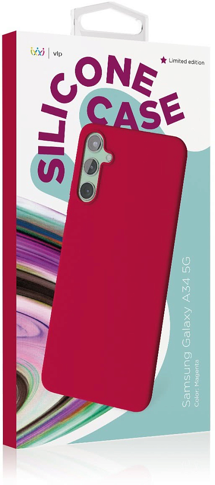 Чехол VLP Silicone Case для Galaxy A34, силикон красный 1051094 - фото 4