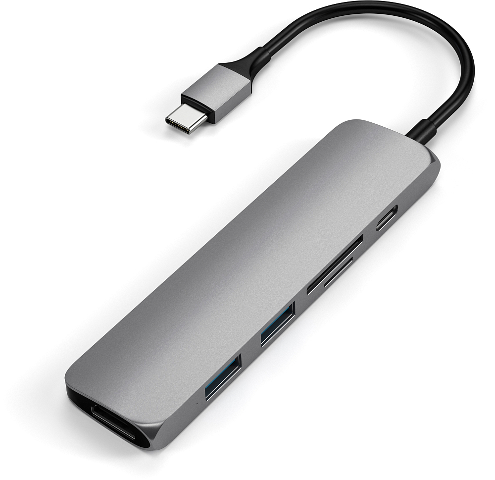 Переходник Satechi USB-C Slim Multiport V2 серый