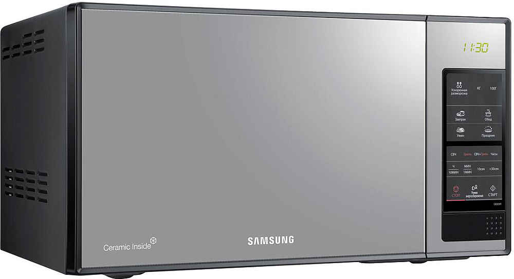 Микроволновая печь Samsung GE83XR/BWT 23 л зеркальный GE83XR/BWT, цвет серебристый GE83XR/BWT GE83XR/BWT 23 л зеркальный - фото 3