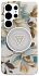 Чехол Guess Glitter Flowers Triangle MagSafe для Galaxy S25 Ultra белый Фото 3