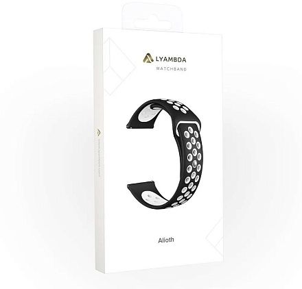 Ремешок LYAMBDA Alioth для часов 20 мм черный+белый Фото 2