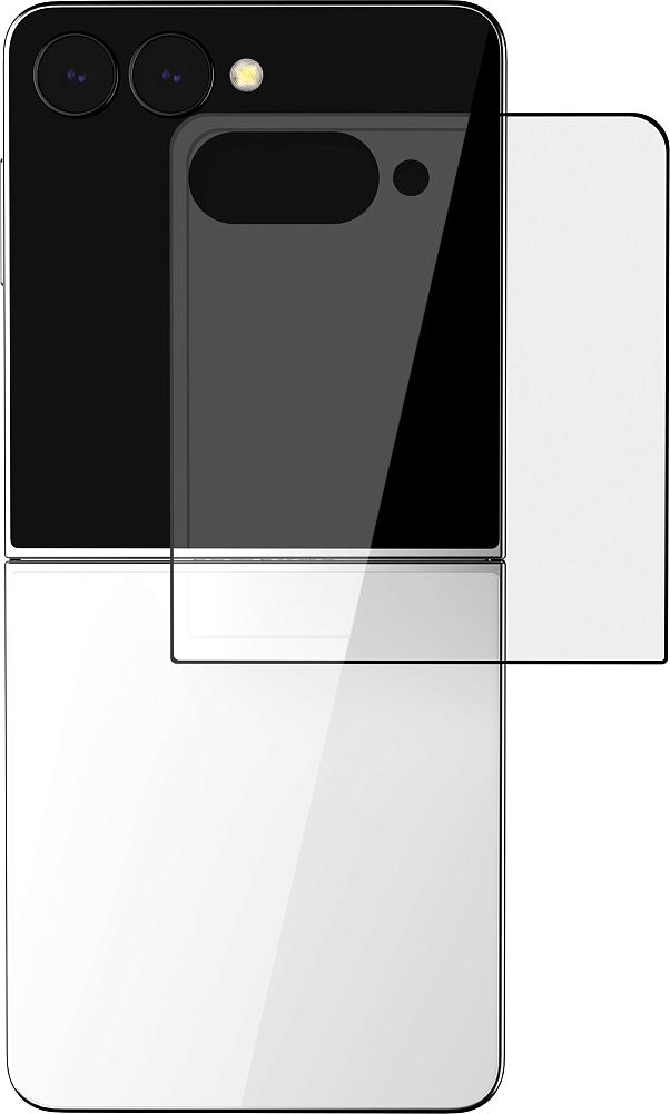 Защитное стекло VLP Premium Shield для Samsung Galaxy Z Флип8/Флип7 с чёрной рамкой