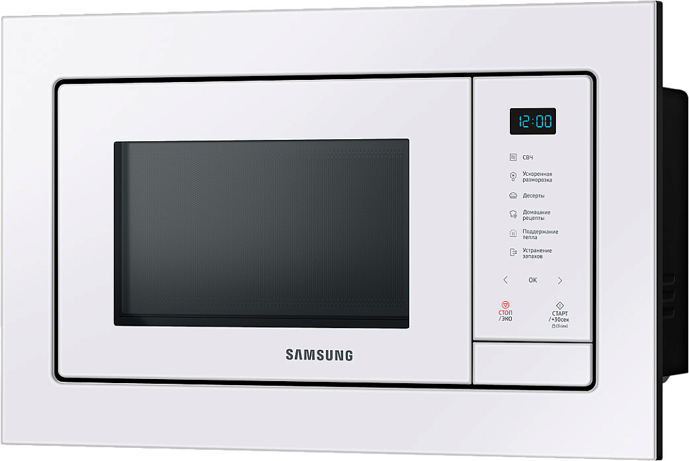 Встраиваемая микроволновая печь Samsung MS23A7118AW/BW, 23 л белый фото 2