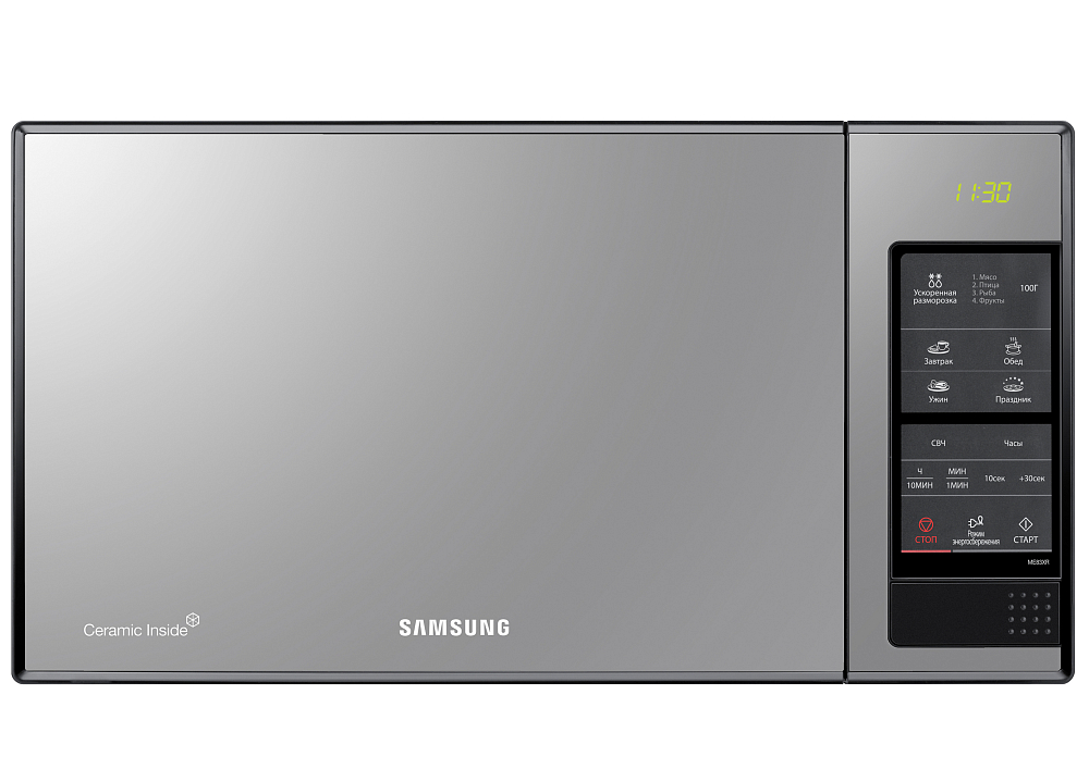 Микроволновая печь Samsung ME83XR/BWT 23 л зеркальный ME83XR/BWT, цвет серебристый