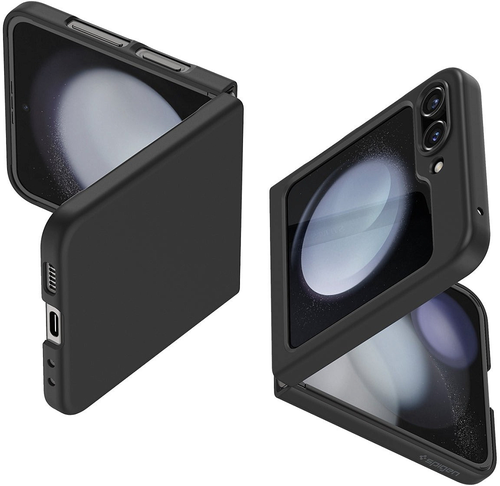 Чехол Spigen Air Skin для Galaxy Z Flip5, полиуретан черный ACS06229 - фото 2