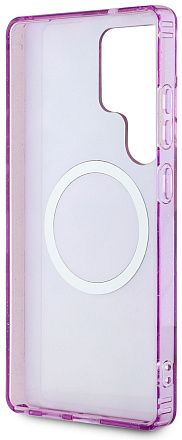 Чехол Guess Glitter Flowers Triangle MagSafe для Galaxy S25 Ultra фиолетовый Фото 2