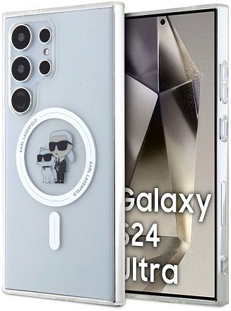 Чехол Karl Lagerfeld Choupette MagSafe для Galaxy S24 Ultra прозрачный