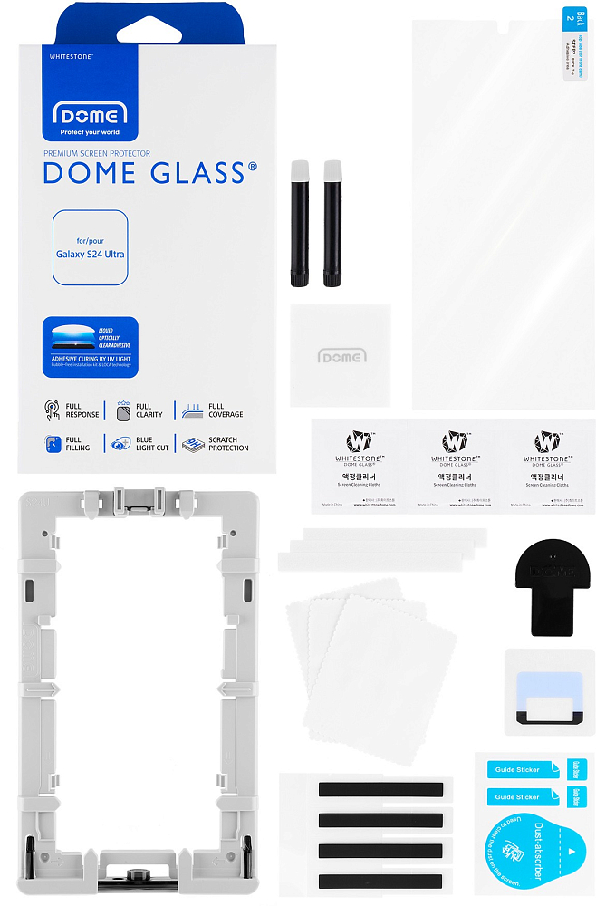 Защитное стекло Whitestone Dome Glass для Galaxy S24 Ultra (без УФ-лампы) прозрачный фото 3