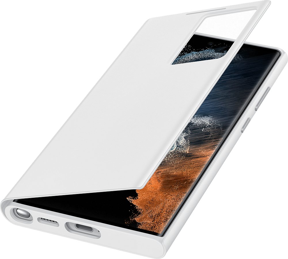 Чехол Samsung Smart Clear View Cover для Galaxy S22 Ultra белый EF-ZS908CWEGRU - фото 4
