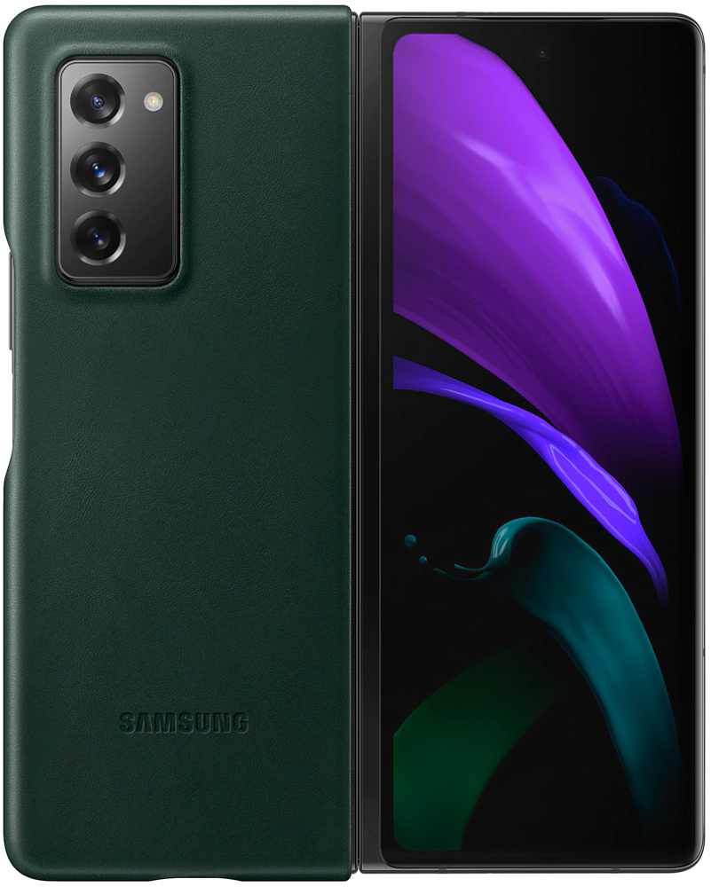 Чехол Samsung Leather Cover для Galaxy Z Fold2 зеленый