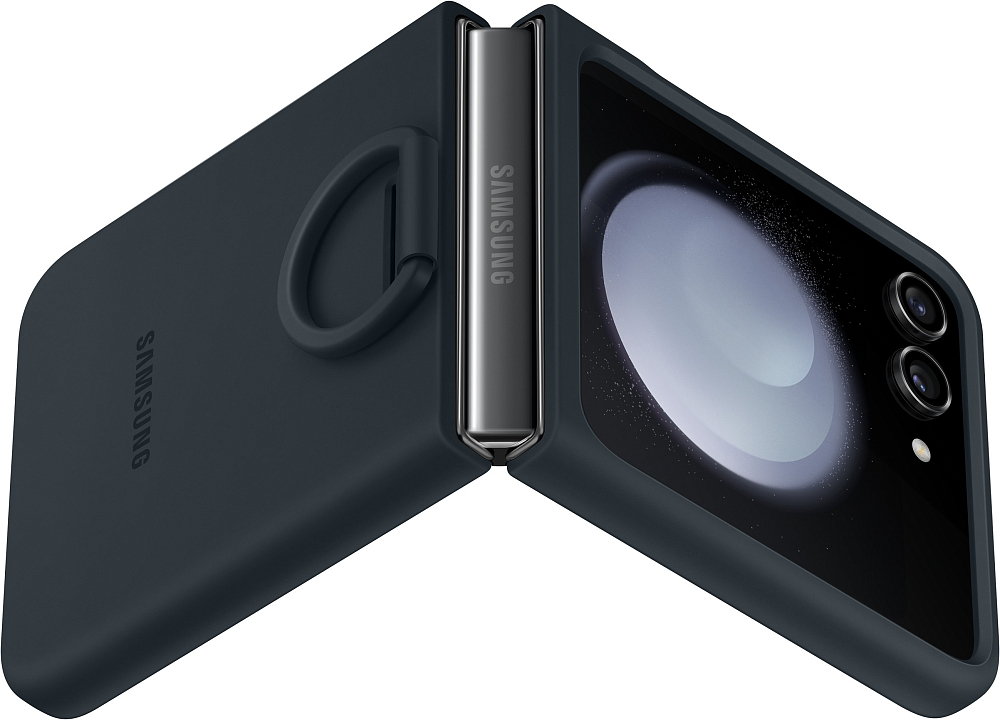 Чехол Samsung Silicone Case with Ring Z Flip5 темно-синий EF-PF731TNEGRU - фото 5