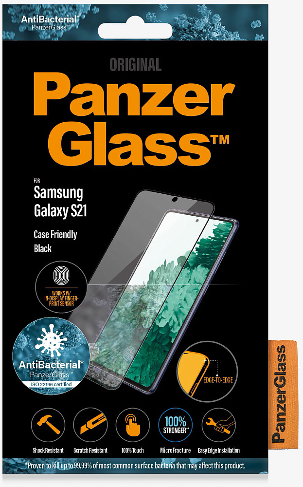 Защитное стекло PanzerGlass для Galaxy S21 черный 7256 - фото 1