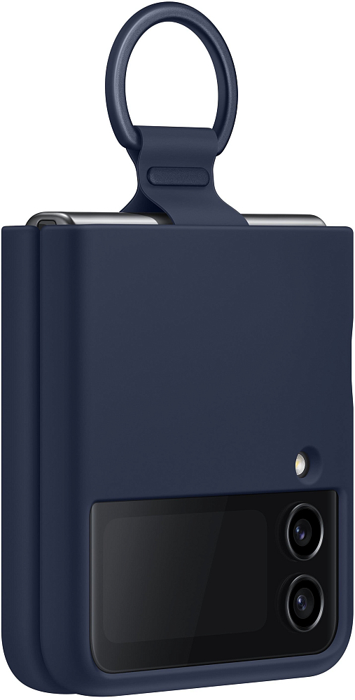 Чехол Samsung Silicone Cover with Ring для Z Flip4 темно-синий EF-PF721TNEGRU - фото 2