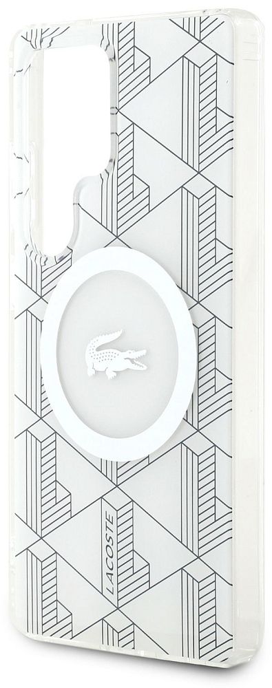 Чехол Lacoste Silver Croc MagSafe для Galaxy S25 Ultra бежевый