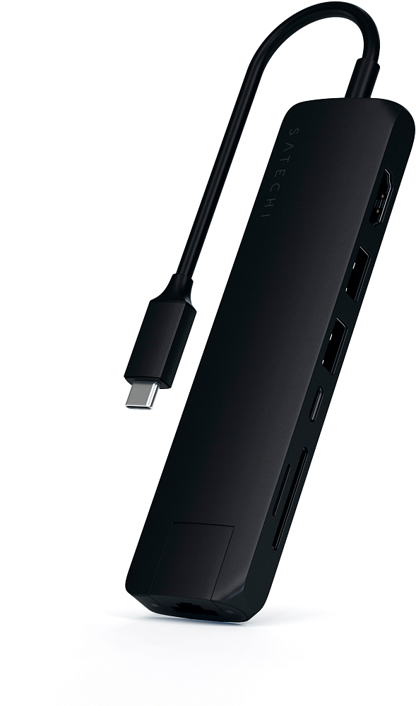 Адаптер Satechi USB-C Slim Multiport with Ethernet черный ST-UCSMA3K - фото 7