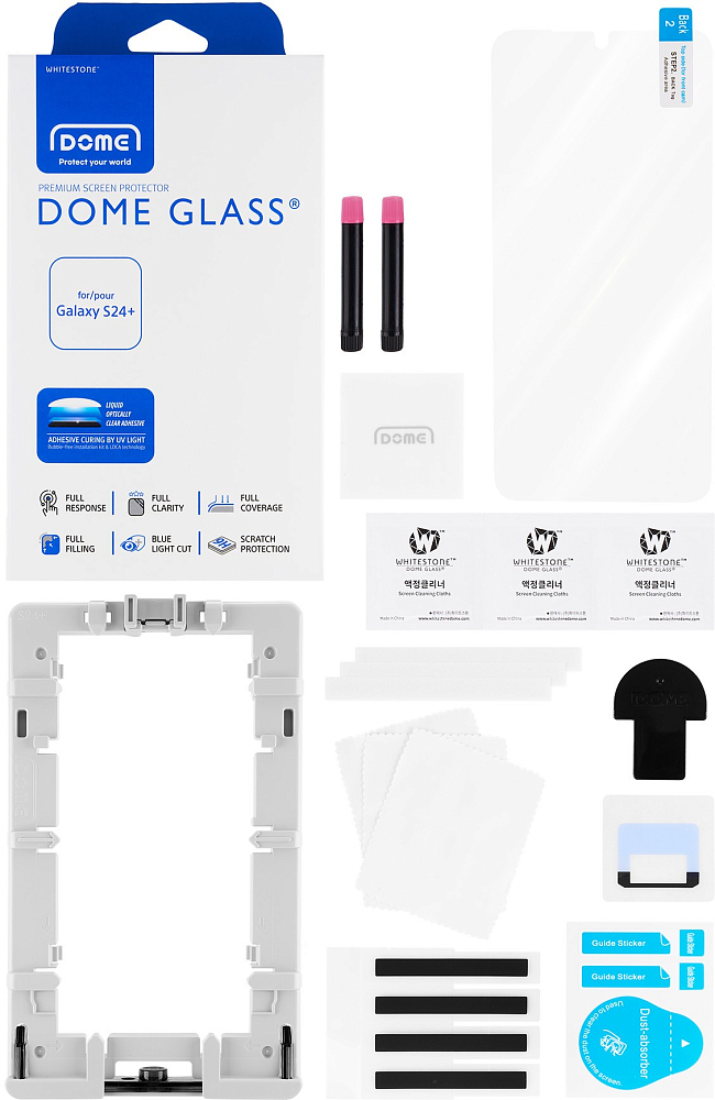 Защитное стекло Whitestone Dome Glass для Galaxy S24+ (без УФ-лампы) прозрачный 8809365409181 Dome Glass для Galaxy S24+ (без УФ-лампы) прозрачный - фото 3