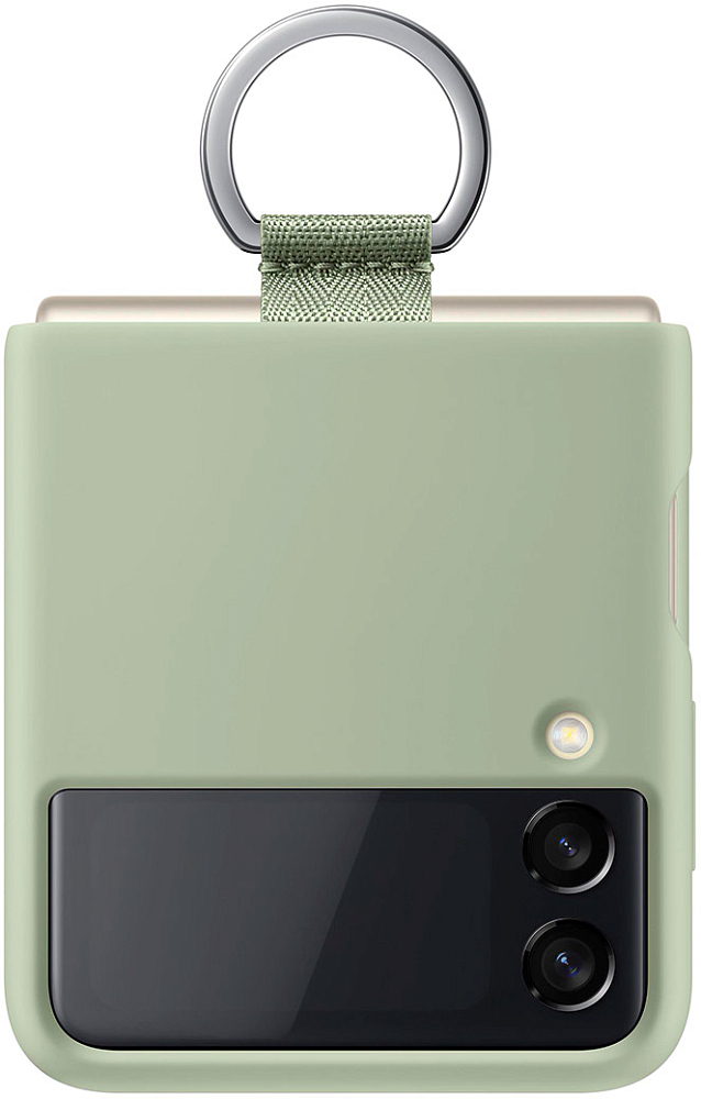 Чехол Samsung Silicone Cover with Ring для Galaxy Z Flip3 оливковый